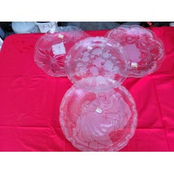 Crystal Glass Decorative Plates Set of 4 Crystal Glass Decorative Plates Set of 4